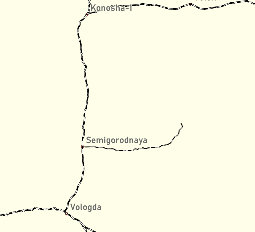 Location scheme of Semigorodnaya railway