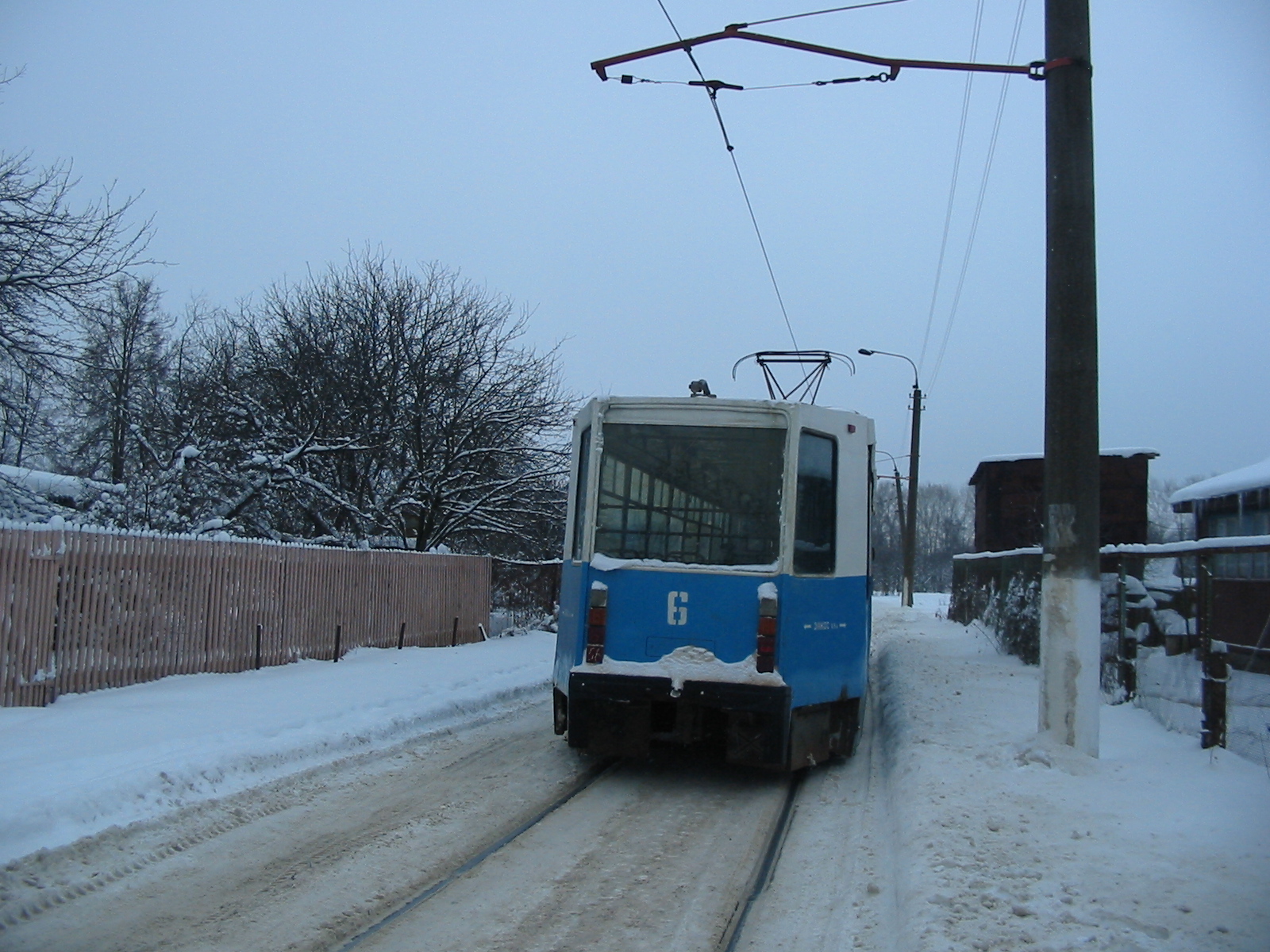 Трамвай 71-608К 6, вид сзади