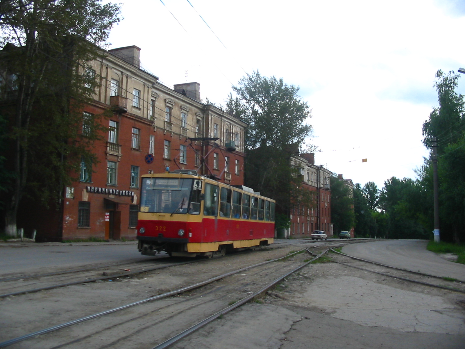 Трамвай Tatra T6B5 №322. Улица Марата, линия на север к Тульскому комбайновому заводу