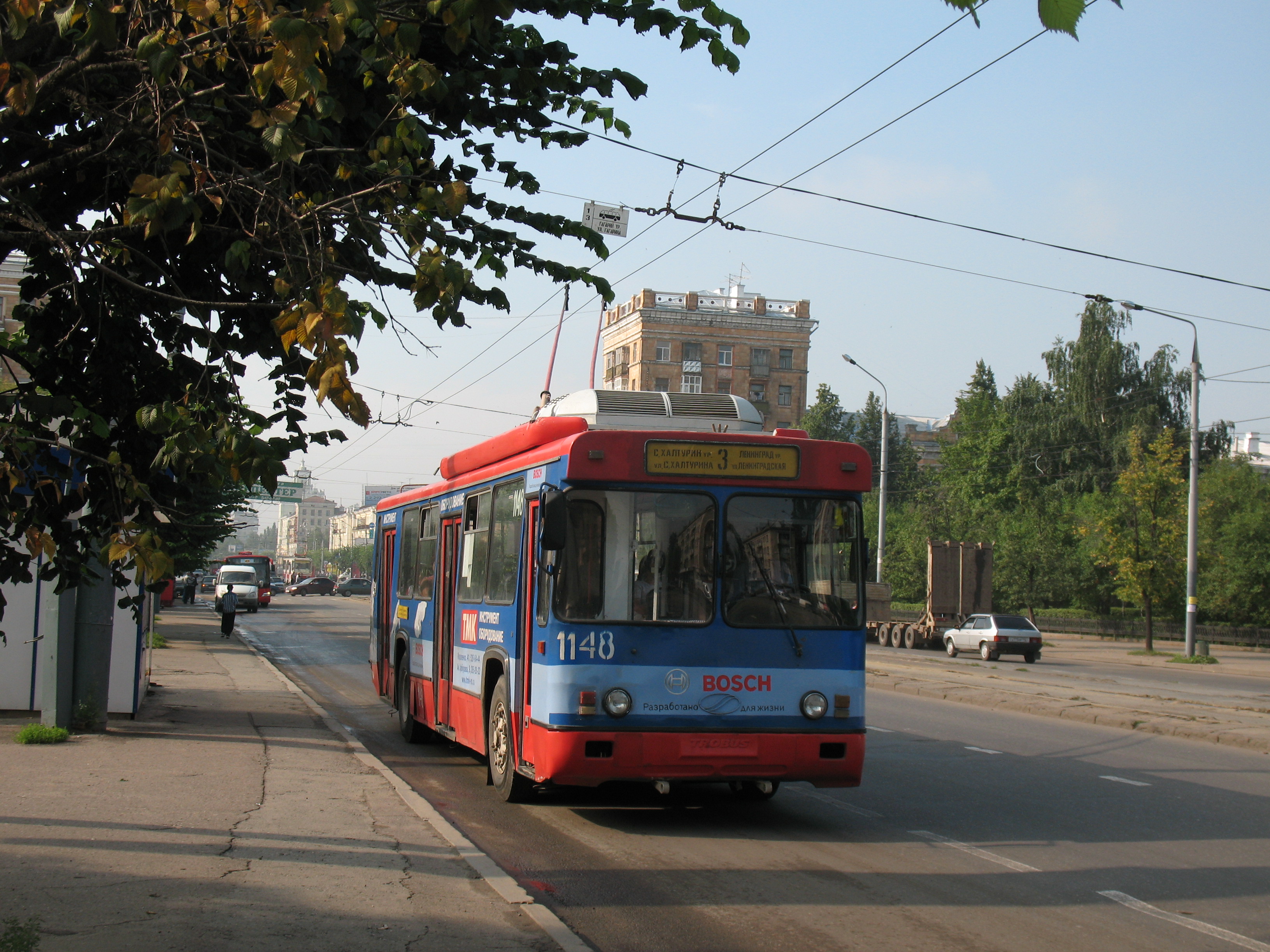 Троллейбус БТЗ-5276-04 1148 маршрут 3