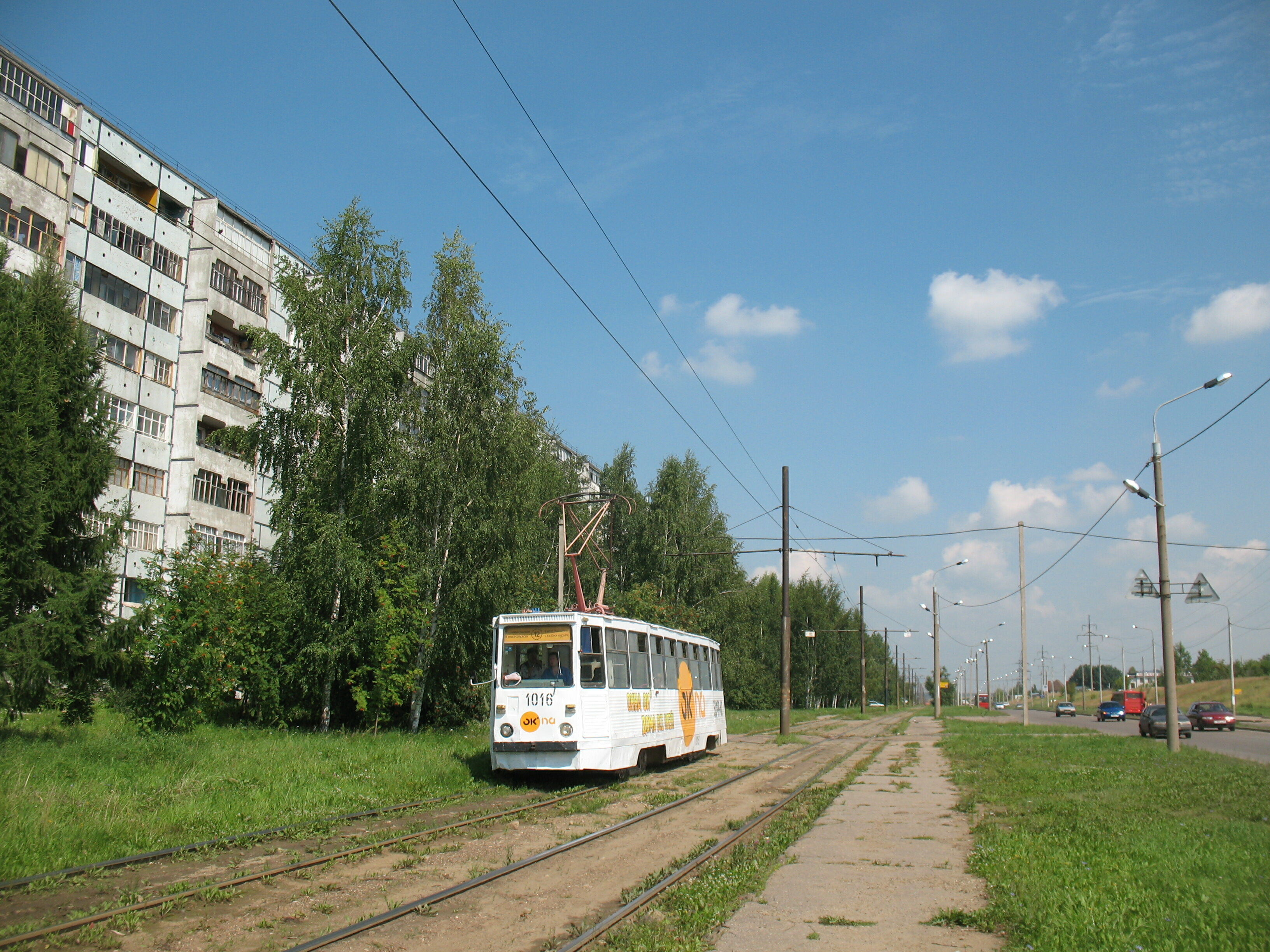 Трамвай 71-605 1016, маршрут 12