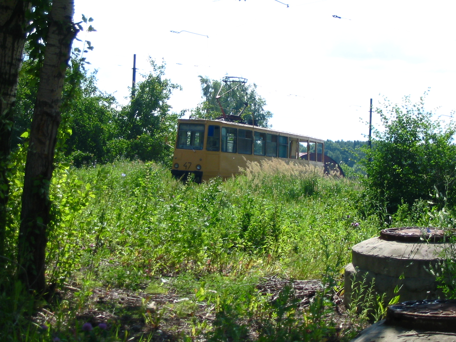 Служебный трамвай 71-605 47 с открытым кузовом