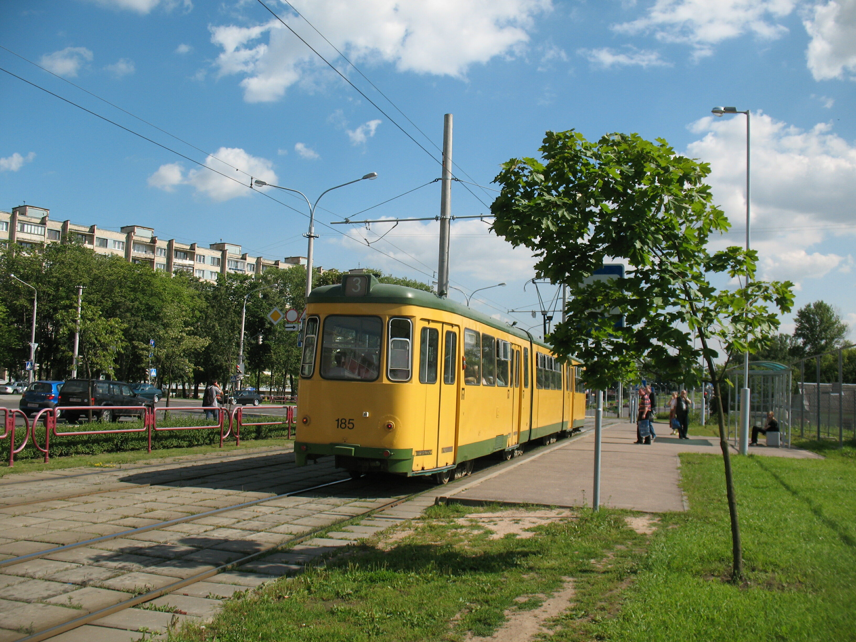 Немецкий трамвай DWM GT8M 185 из Карлсруэ, ФРГ
