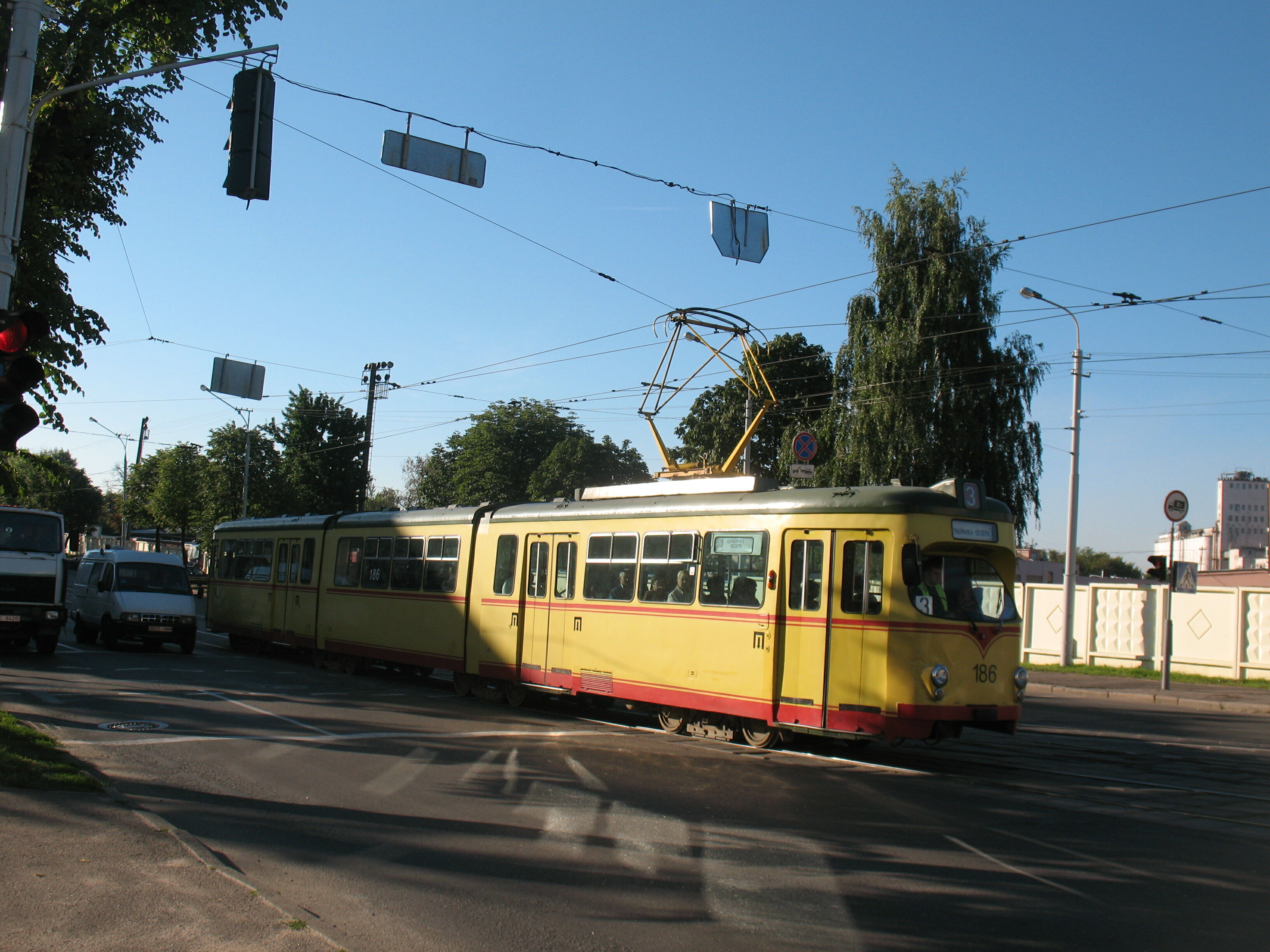 Немецкий трамвай DWM GT8M 186 из Карлсруэ, ФРГ